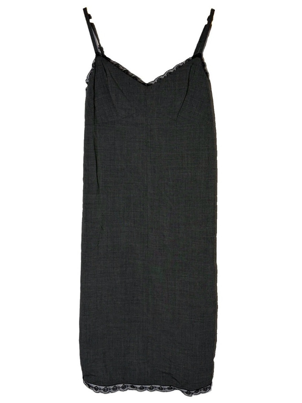 J.CREW Collection Women’s Size 6 Grey Spaghetti Strap Dress Italian Wool Blend